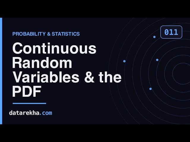 Continuous Random Variables & the PDF — Visual Guide + Solved Problems | GATE DA | datarekha