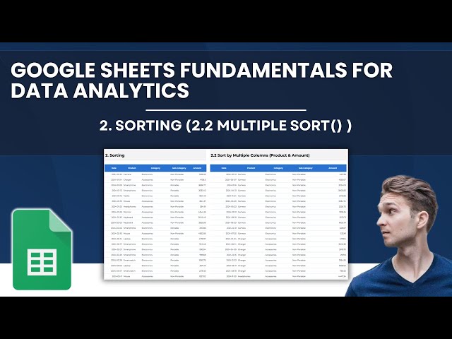 Google Sheets Fundamentals for Data Analytics | Sorting (2.2 Multiple Sort () )