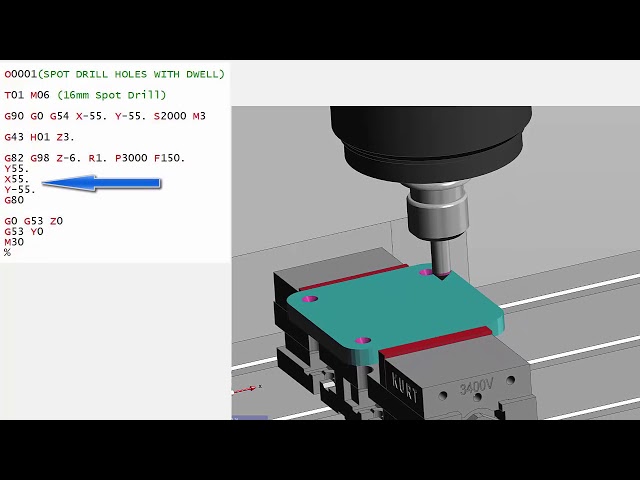 G82 Drill with Dwell Program Example