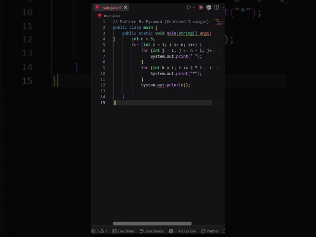 Java Pyramid Pattern Made Easy 💡 #coding #javaprogramming