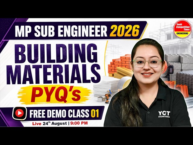 Building Materials PYQ's | MP Sub Engineer 2026 | Free Demo Class 01 | CE | Harshna Verma