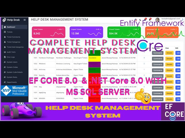 🚀COMPLETE HELP DESK MANAGEMENT SYSTEM EF CORE .NET CORE ll.NET 8.0 TICKETS,USERS,ROLES,AUDIT LOGS🚀💥