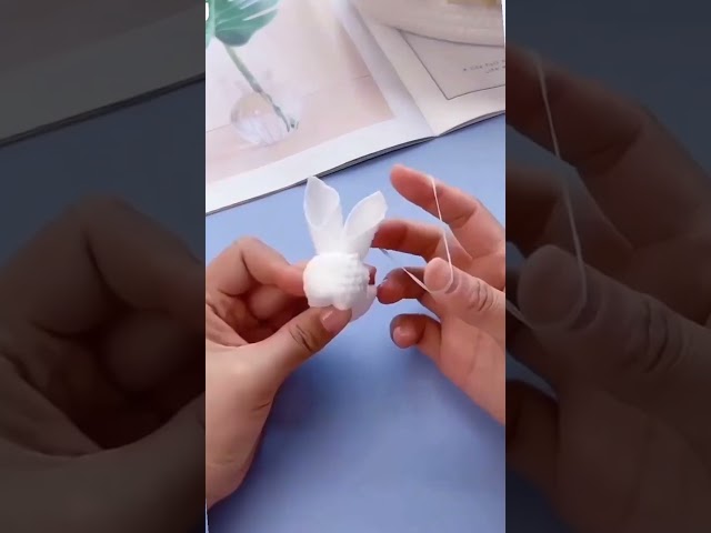 Rabbit 🐇 | how to make rabbit with tissue paper | without glue and scissors | #crafts #rabbit #cute