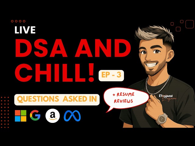 Live DSA & Chill | How I cracked 10 SDE Offers | AMA | Resume Reviews | Top FAANG Interview Question