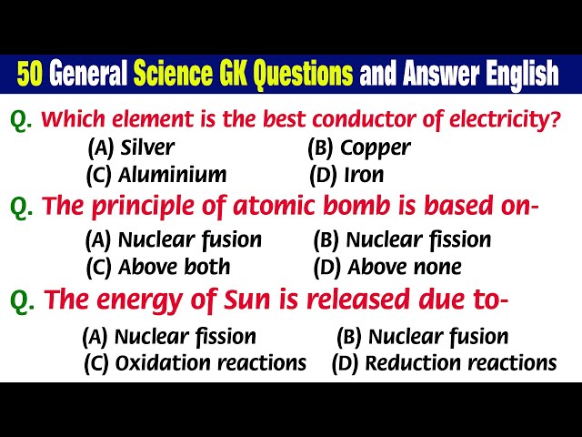 50 Science GK Questions and Answer in English || Science Trivia Questions Answers | Science Quiz