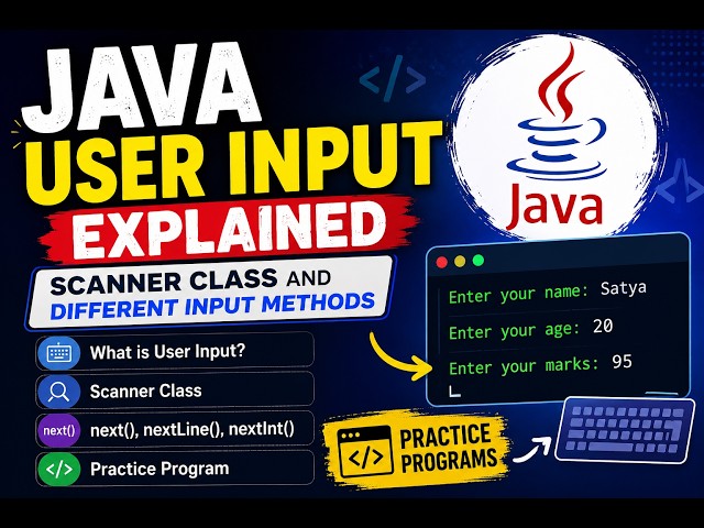 Java User Input Explained   Scanner Class and Different Input Methods