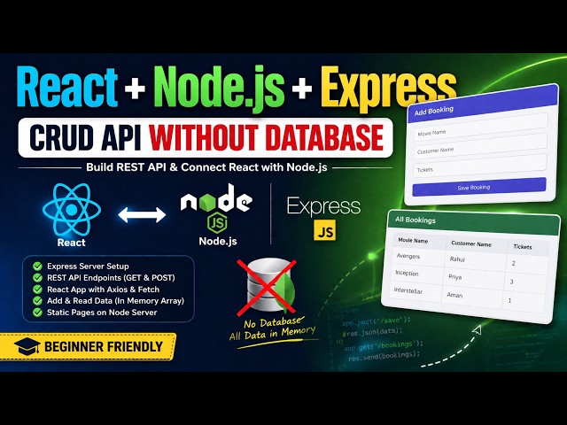 React + Node.js + Express CRUD | Build REST API Without Database | MERN Stack Tutorial Part 1