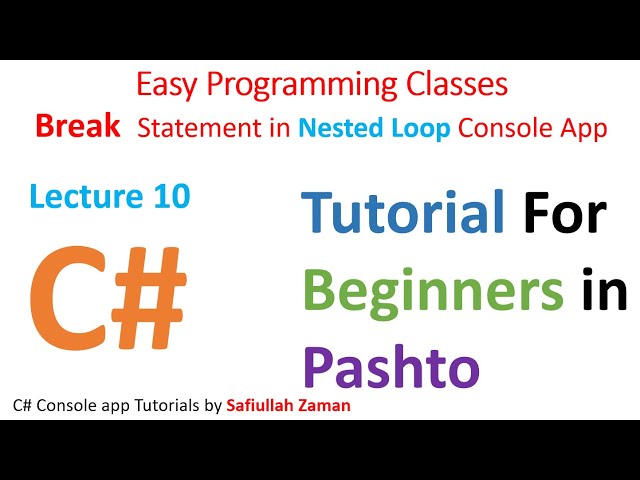 How to use Break Statement in Nested Loop – Complete Tutorial in Pashto