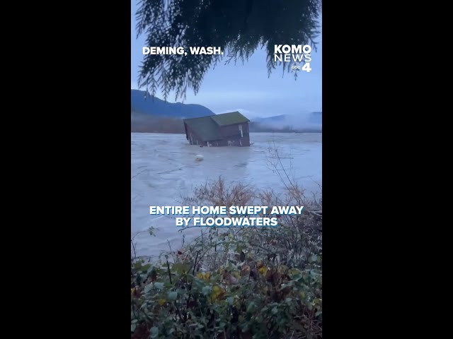 Home swept away by floodwaters in Washington state