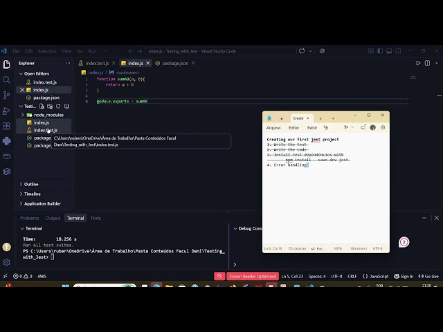 LEARN JEST (UNIT TESTING) W/ PROJECT
