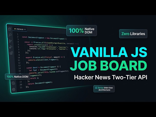Job Board in Vanilla JavaScript | GFE 75 | Two-Tier API, Concurrency Locking & DOM Batching