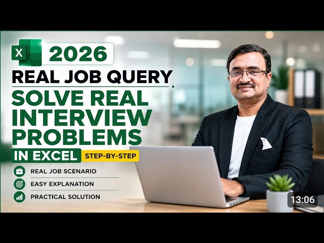 Excel Formula Interview Questions | Solve Real Job Query Using Excel Functions 