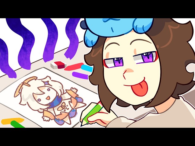 desenhei personagens de jogo de anime