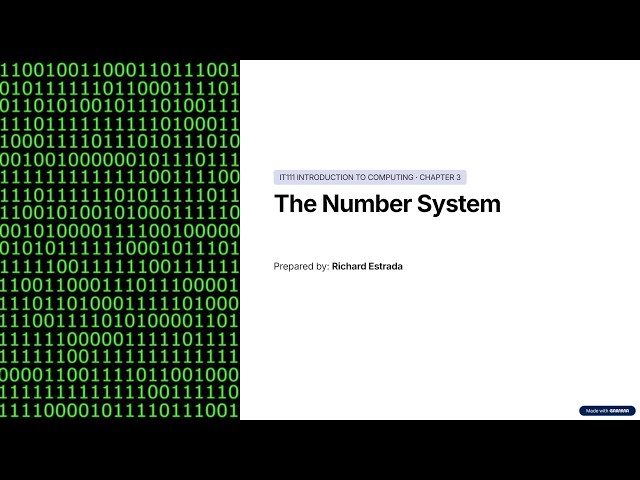 Intro to Computing: The Number System Introduction [Topic 01]