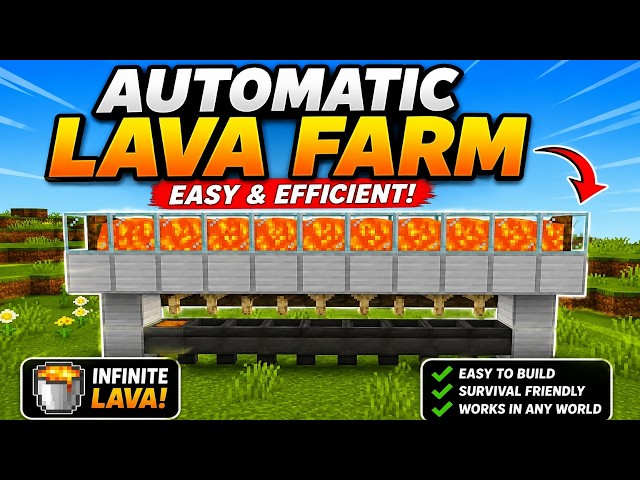 How to Build a EASY Automatic Lava Farm in Minecraft