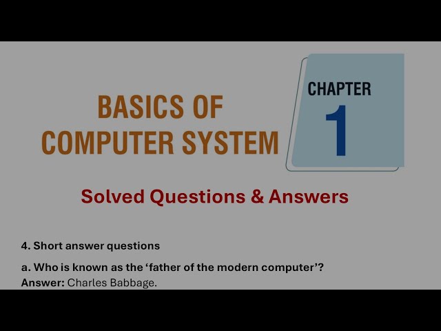 Class 9 Computer Science - Chapter 1 solved Answers