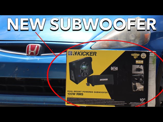 My Honda Fit Gets A SUBWOOFER! (Kicker 100W RMS)