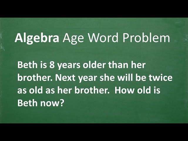 Algebra AGE WORD PROBLEM – Let’s solve it step-by-step...