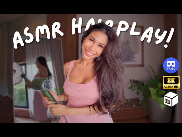 Playing with My Hair in VR180 | Testing 3D Hair Moves & ASMR Sounds
