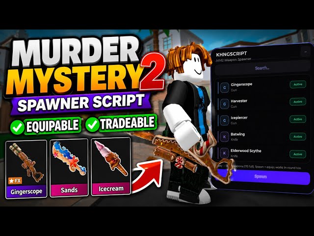 [🔥 NEW] Murder Mystery 2 Spawner Script | Equipable & Tradeable | MM2 Script 2026 | Roblox