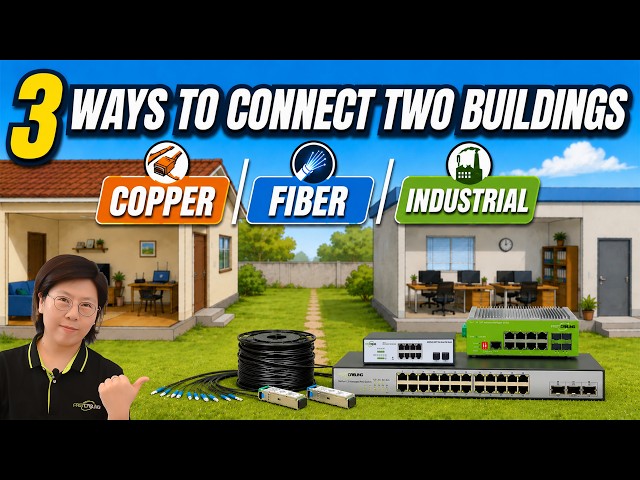 3 Ways to Connect Two Buildings: 1G Copper, 10G Fiber & Industrial Network
