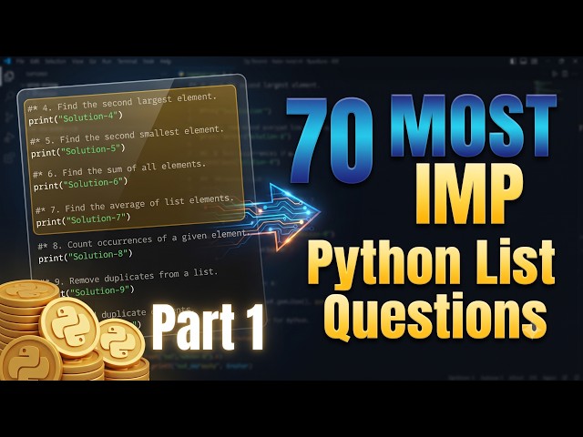 Most Important Python List Interview Questions . List practice part 1 | DON'T MISS