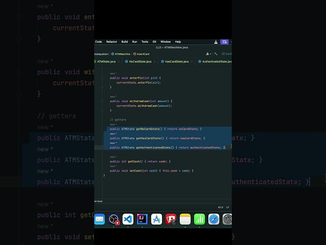 State Design Pattern in Java | ATM Machine Example 🔄 #DesignPatterns #Java #Coding #StatePattern