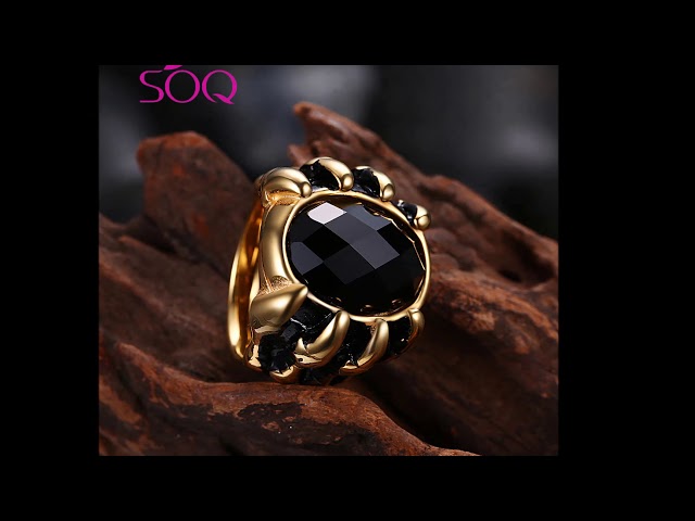 European and American fashion accessories titanium steel men's embedded wall inlay black diamond
