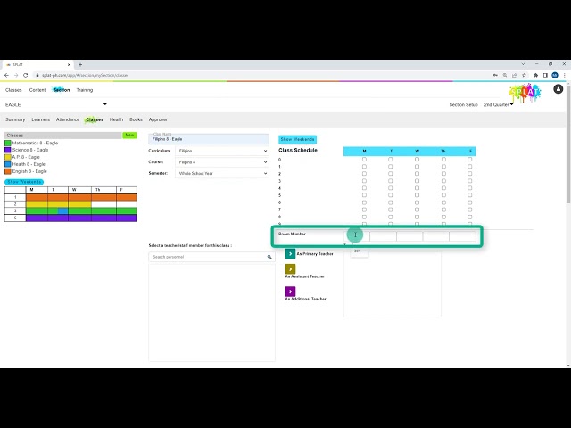 SPLAT Teacher (web) - Creating a class for advisory section