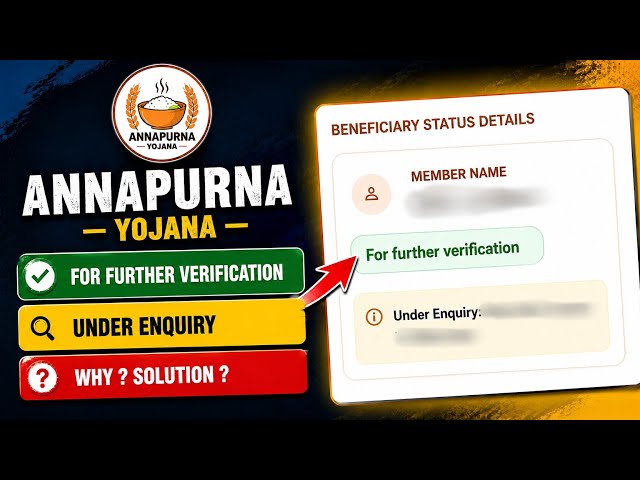 Annapurna Yojana Status For Further Verification Under Enquiry Problem , What Should You Do Now ?