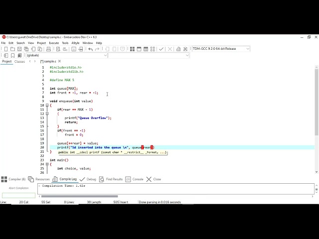 Queue in C| Code Implementation of Queue Using Array | Data Structures Tutorial