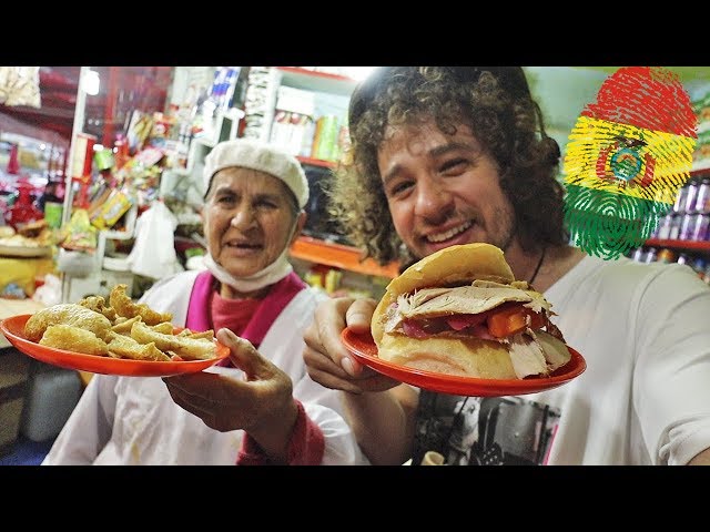 Probando COMIDA CALLEJERA en Bolivia 🥪🇧🇴