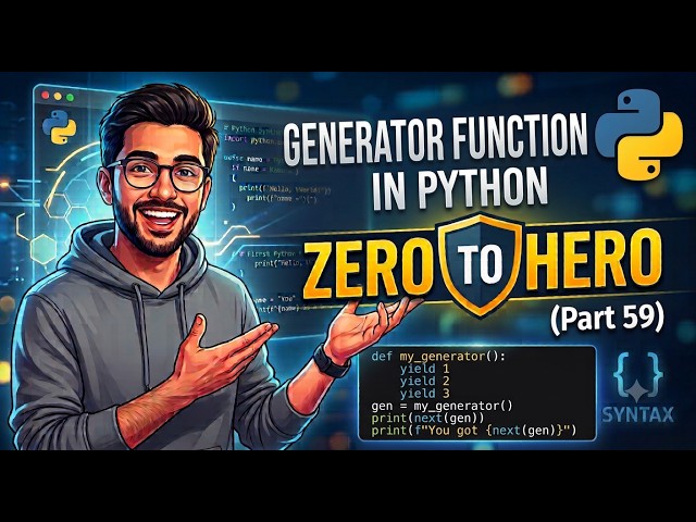 Generator function in Python | Zero to Hero (Part 59)