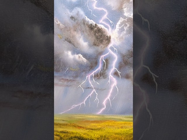 How to paint lightning storm #howtopaint #lightning #shorts