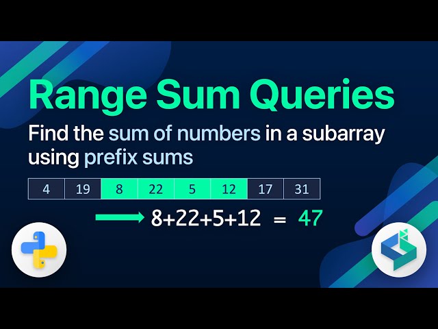 Prefix Sums in Python - Range sum queries