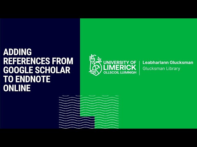 Adding References from Google Scholar to EndNote Online