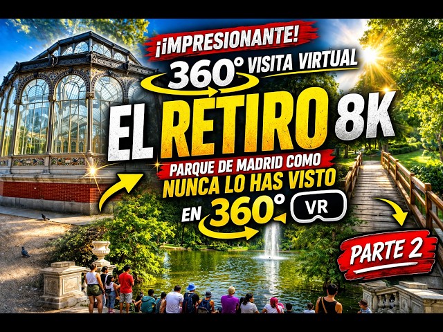 360º Visita Virtual - 𝓔𝓛 𝓡𝓔𝓣𝓘𝓡𝓞 - Parque de El Retiro #2 en 360° - 360 Walking Tour