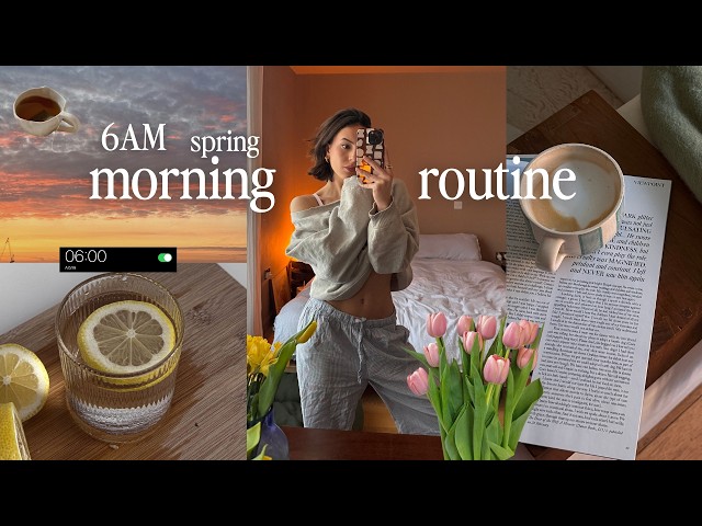 6AM peaceful spring morning 🌷 mindful steps for a productive day