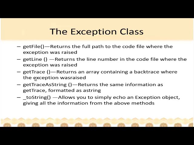 Exception handling in PHP