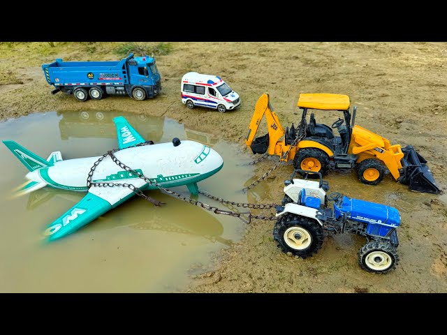 Jcb Tractor Cartoon Video | Airplane Accident Pulling Out Jcb 3dx Swaraj Tractor | Mini Toy’s Video 