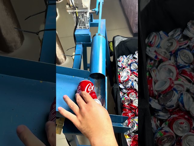 Can crushers for recycling diy#DIY#Can crushing#Wooden machine#cans #satisfying #FallintoShorts