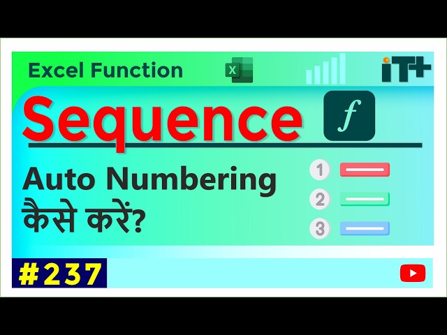Excel SEQUENCE Function Explained | Generate Numbers Automatically