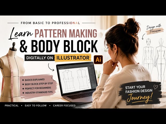 Learn Pattern Making from ZERO | Basic Body Block in Adobe Illustrator