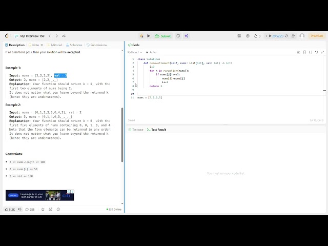 Remove Element |  LeetCode | Python