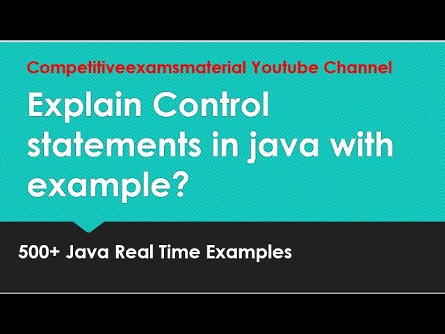 Explain control statements in java?