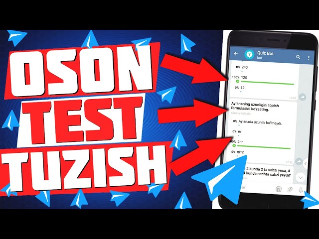 TELEGRAMDA JUDA OSON TEST TUZISH | ATIGI 5 DAQIQADA TEST TAYYORLASH
