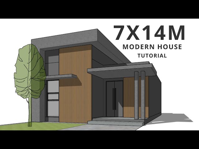 sketchup house tutorial modern house design 7x14