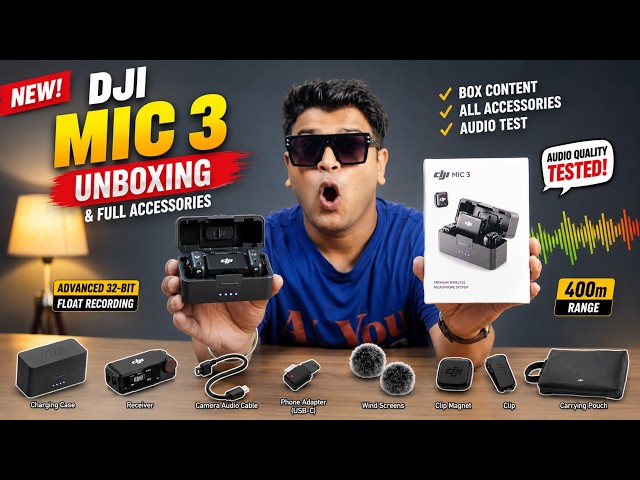 New DJI Mic 3 Unboxing 😱 Best Wireless Mic? Kya Ye Mic 2 Se Better Hai? Full Sound Quality Test