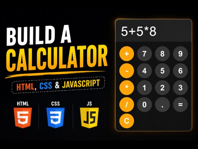 Build a Calculator with HTML, CSS & JavaScript