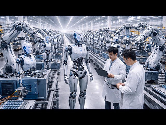Inside an Advanced Robotics Factory: Humanoid Assembly, AI Brain Integration & Dexterity Testing